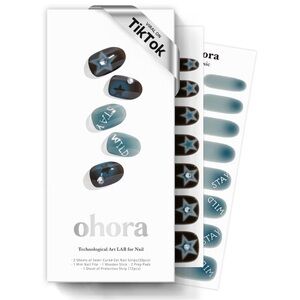 Ohora Stay Wild Blue & Black Semi Cured Nail Wraps